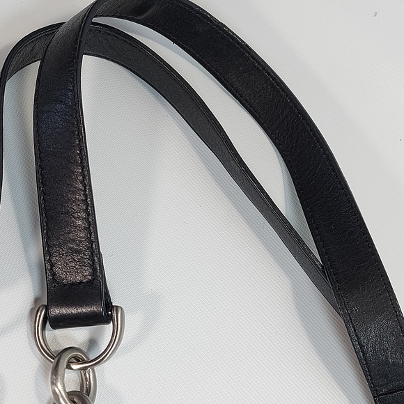 Ugo Santini Black Leather Large Shoulder Bag Purse - Picture 5 of 11